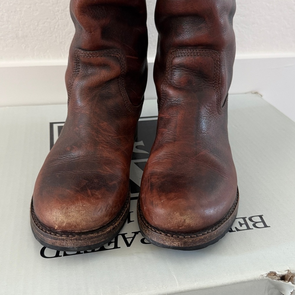 Frye Vintage Veronica Twist Back Zip in Brown/Tan Distressed Size 9 - Picture 4 of 12
